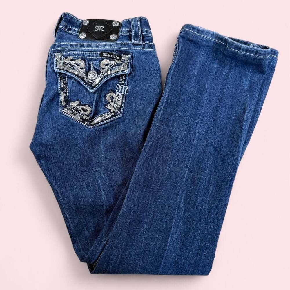 Miss Me Signature Bootcut Bling Denim Jeans Size 27